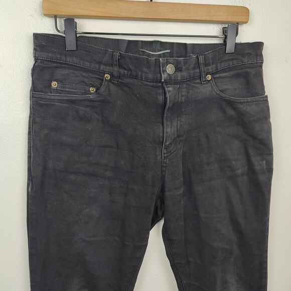 Saint Laurent Jeans Mens 32 Black Wash DO2 M/SK-LW Slim Stretch Designer - Picture 2 of 13